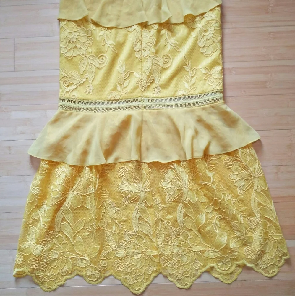 -NWT- Aidan Mattox Tiered Floral Lace Dress 2 - Picture 9 of 16